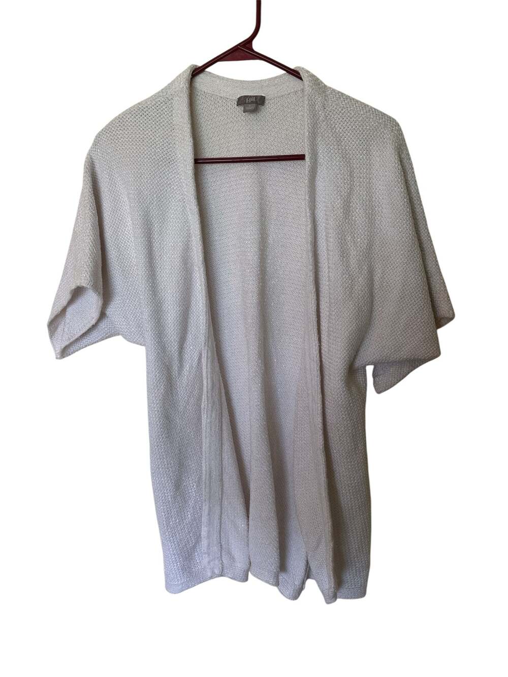J.Jill Women's Short Sleeve Open Front Knit Cardigan